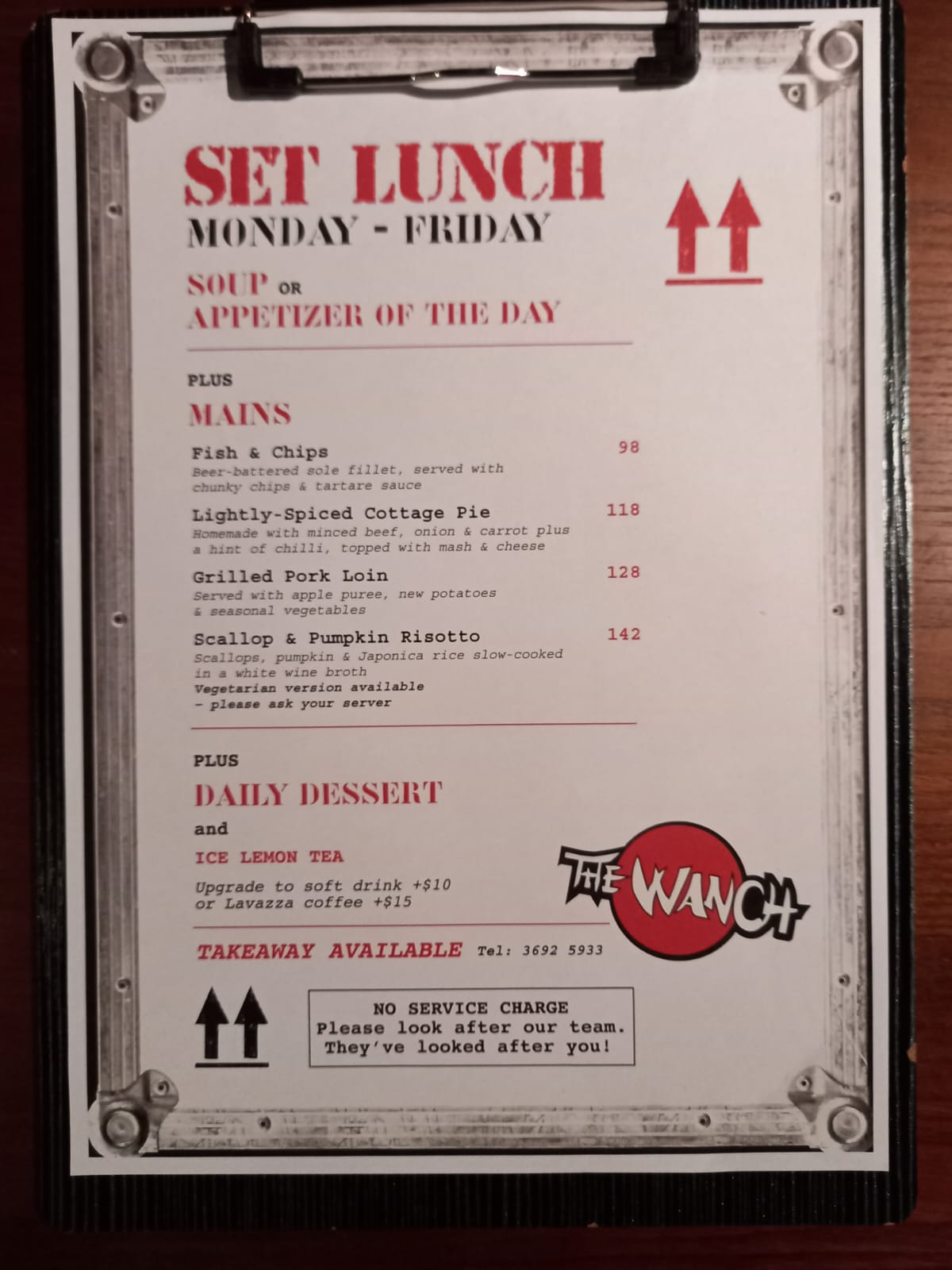 Set Lunch Menu Served Dec 28th thru Dec 30th