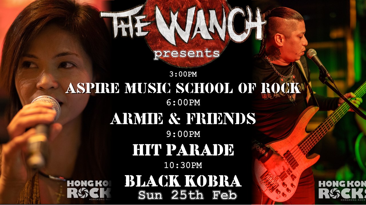 3pm Aspire School Of Rock 6pm Armie & Friends 9pm Hit Parade 10:30pm Black Kobra