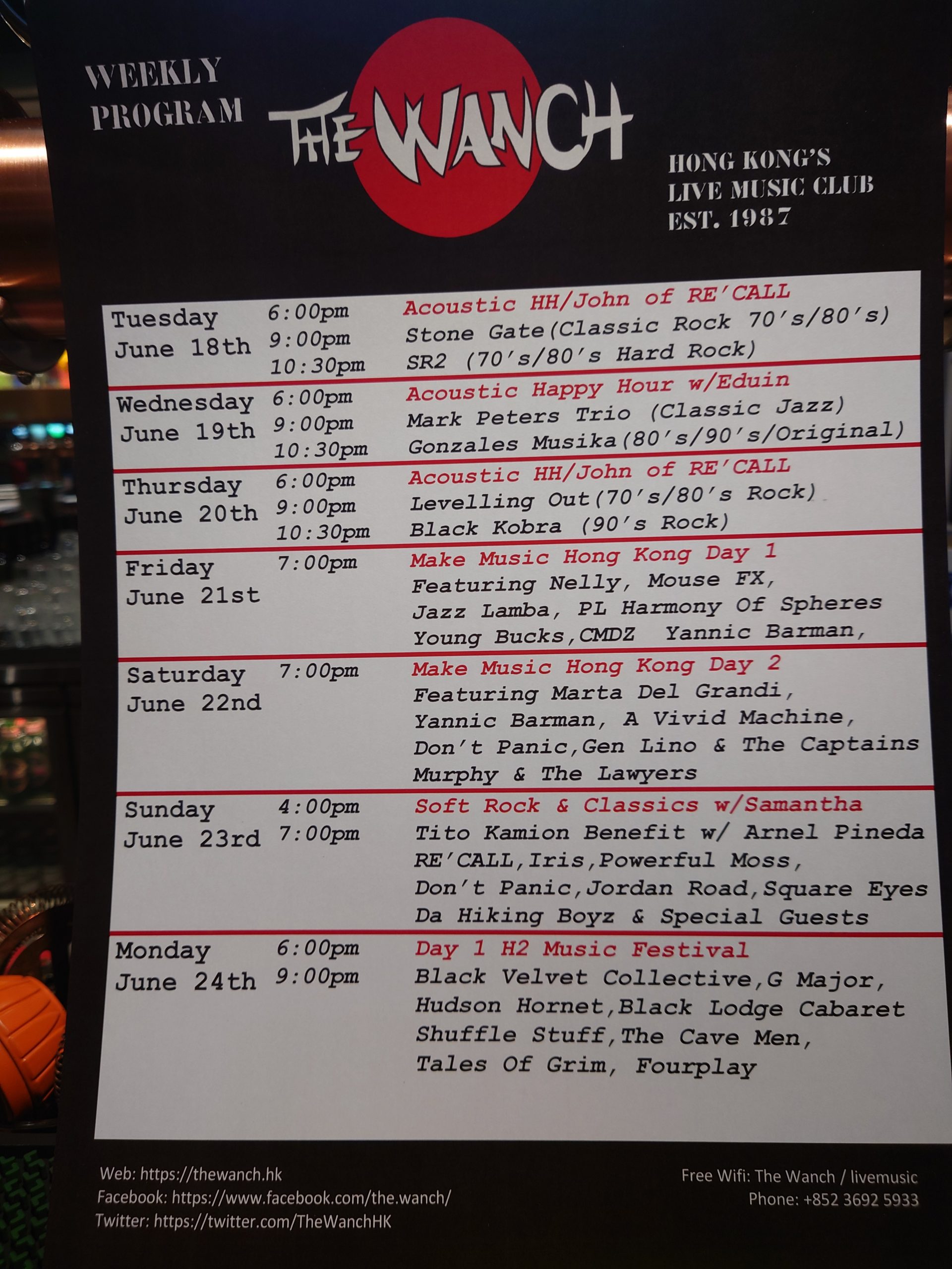 Wanch Line-Up for June 18th thru June 24th