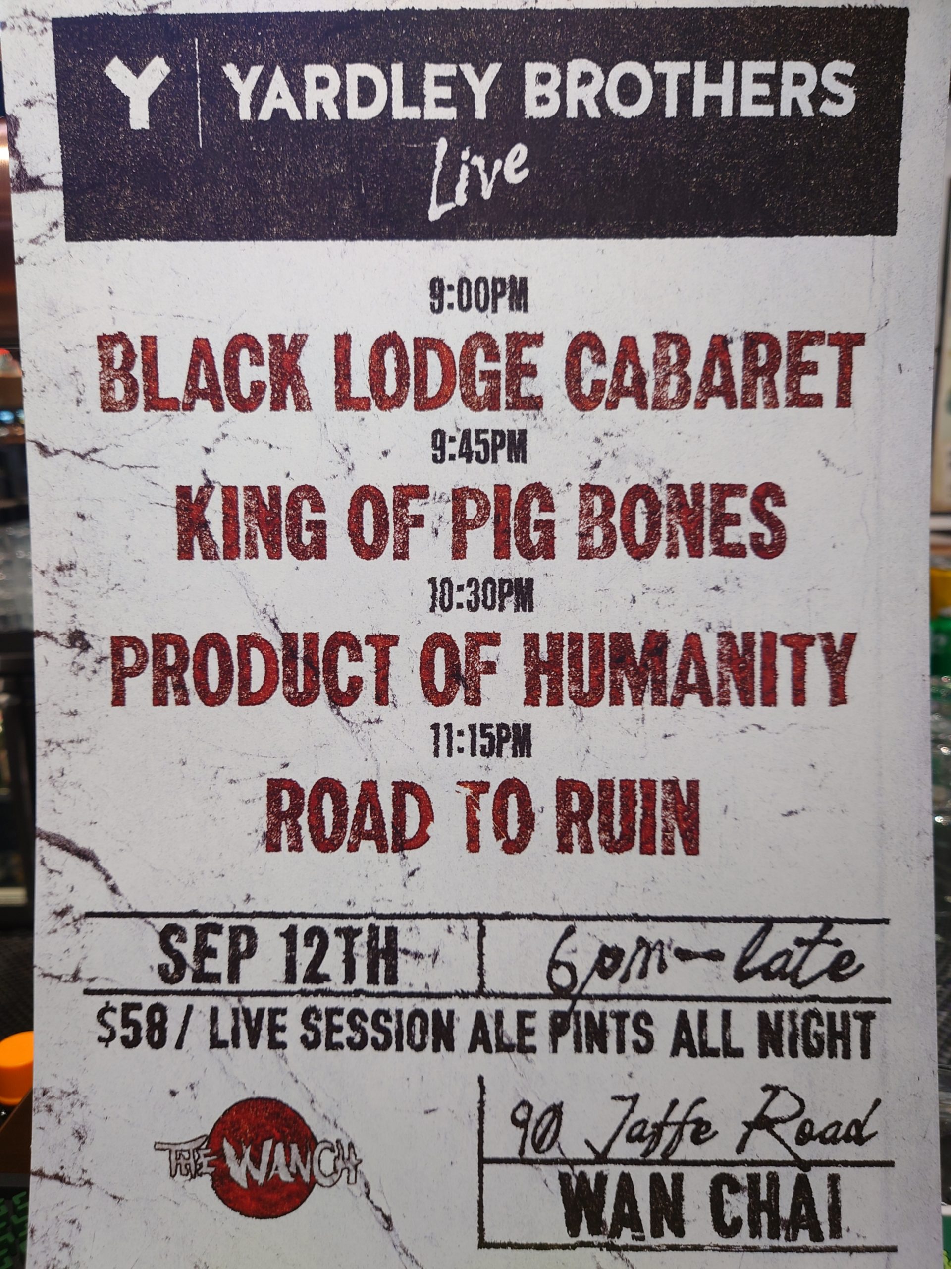 7pm Acoustic Happy Hour Featuring LarryZ 9pm Yardley Brothers Live Featuring Black Lodge Cabaret, King Of Pig Bones, Product Of Humanity, & Road To Ruin