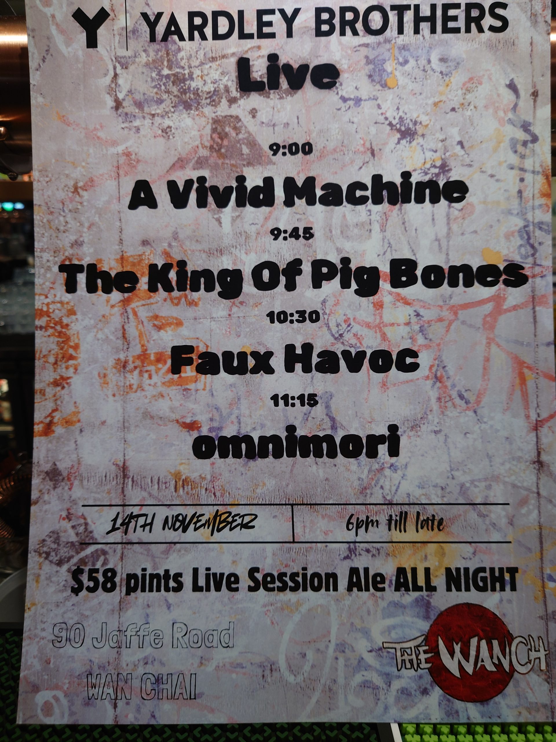 7pm Acoustic Happy Hour Featuring LarryZ 9pm Yardley Brothers Live Featuring A Vivid Machine, King Of Pig Bones, Faux Havoc, & omnimori