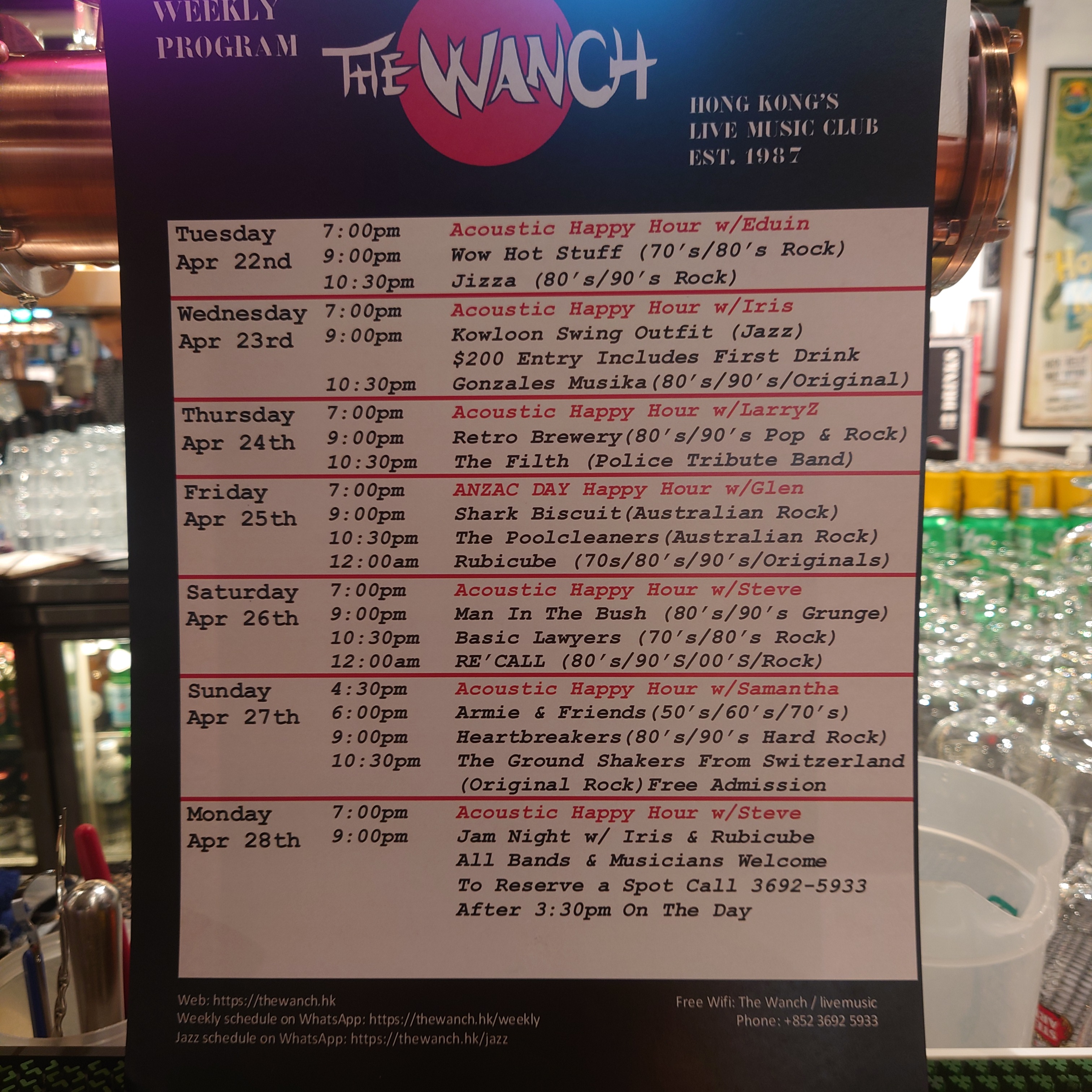 Wanch Show Schedule Apr 22nd Thru Apr 28th
