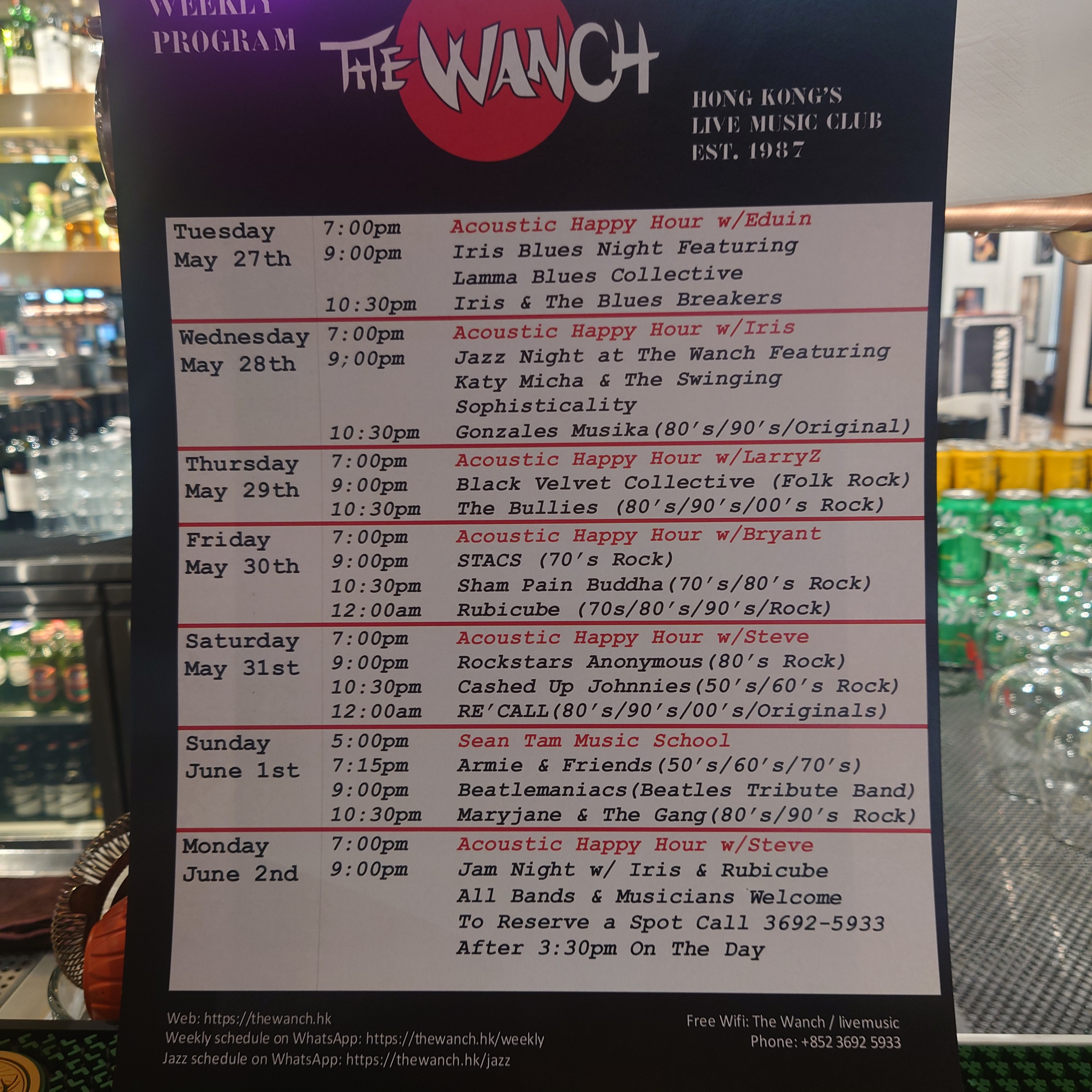 Wanch Show Schedule May 27th thru June 2nd