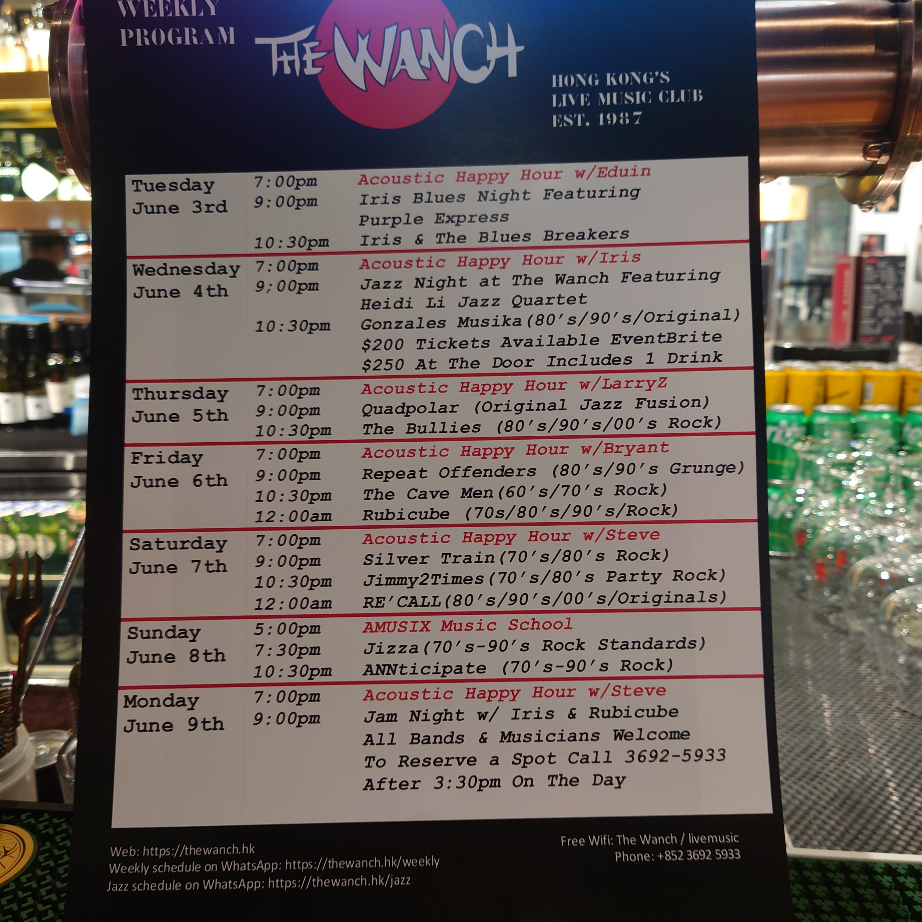 Wanch Show Schedule June 3rd thru June 9th
