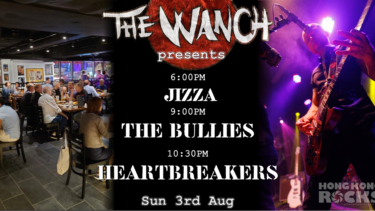 6pm Jizza 9pm The Bullies 10:30pm Heartbreakers