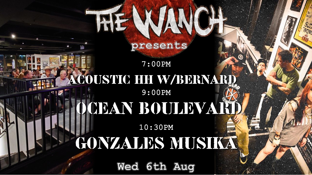 7pm Acoustic Happy Hour Featuring Bernard 9pm Ocean Boulevard 10:30pm Gonzales Musika
