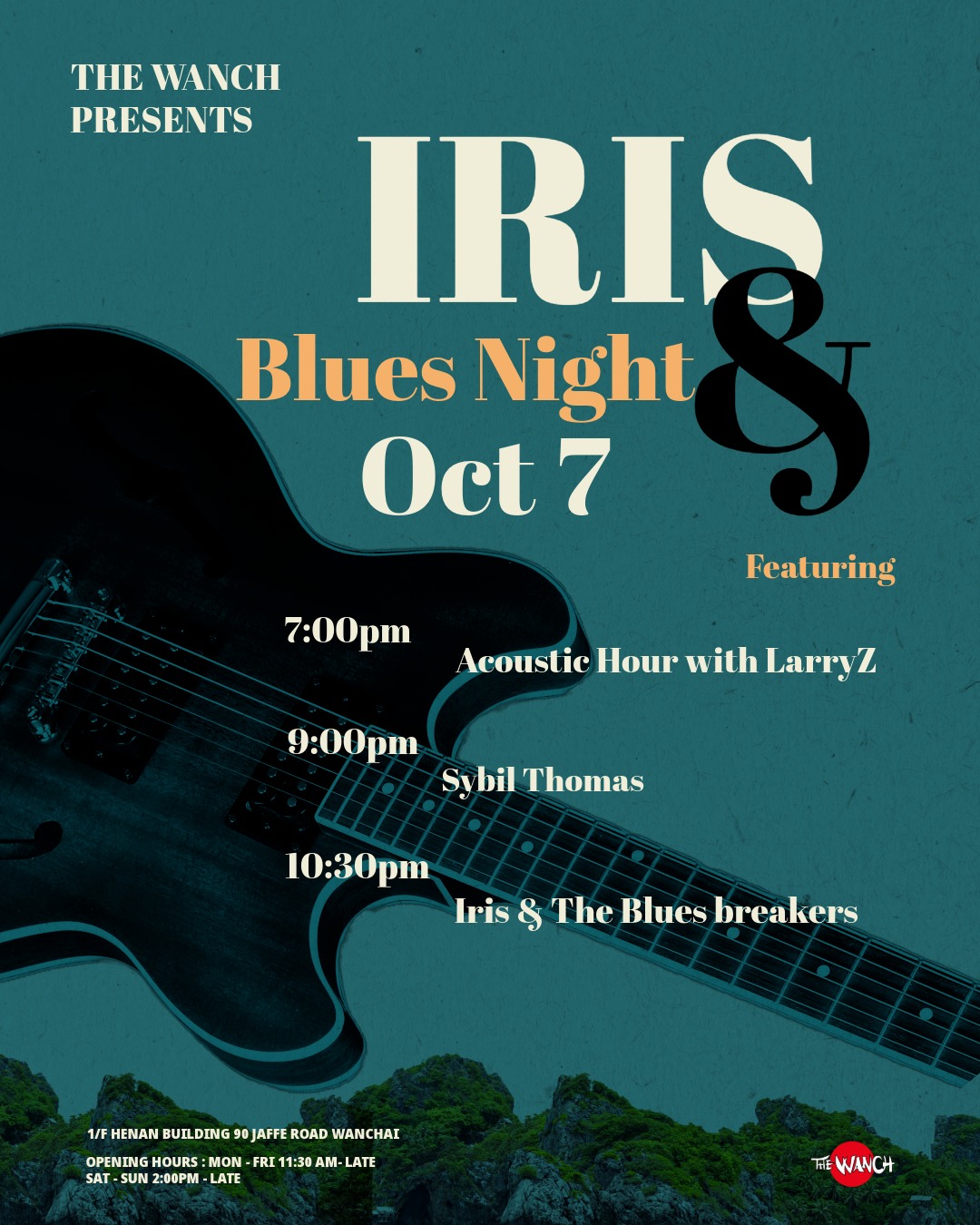 7pm Acoustic Happy Hour Featuring LarryZ 9pm Iris Blues Night Special Guest Sybil Thomas & The Blues Boyzz 10:30pm Iris & The Blues Breakers