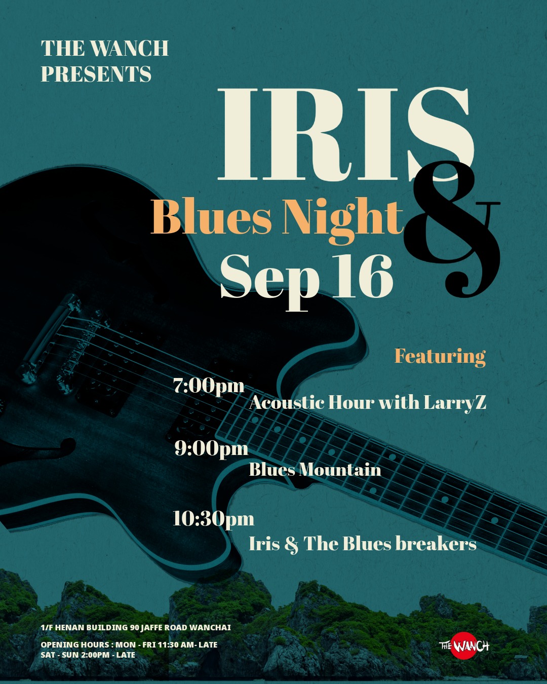 7pm Acoustic Happy Hour Featuring LarryZ 9pm Iris Blues Night Special Guest Blues Mountain 10:30pm Iris & The Bluesbreakers