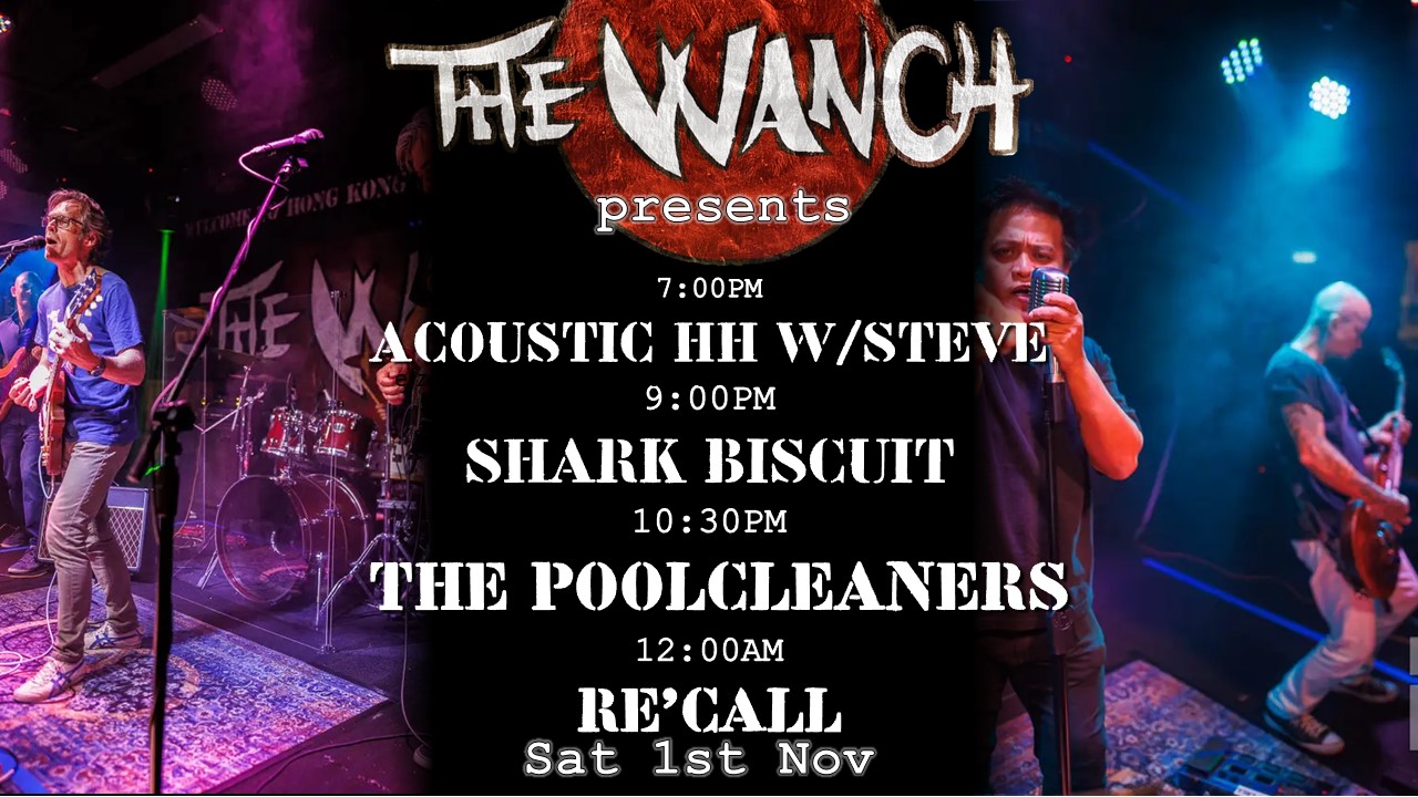 7pm Acoustic Happy Hour Featuring Steve 9pm Shark Biscuit 10:30pm The Poolcleaners 12am RE’CALL