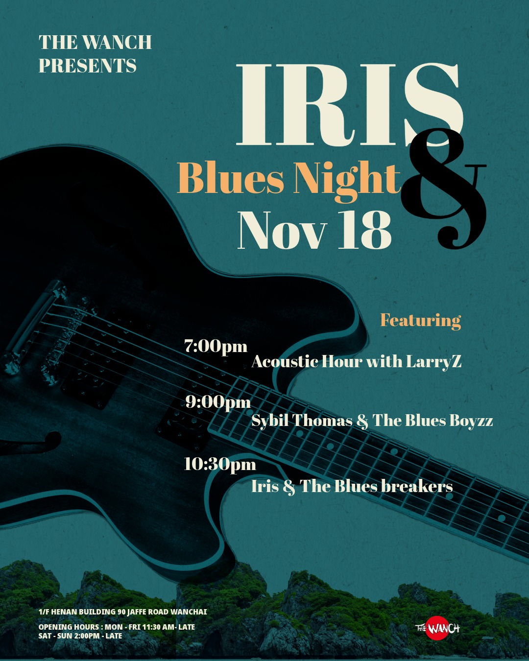 7pm Acoustic Happy Hour Featuring LarryZ 9pm Iris Blues Night Special Guest Sybil Thomas & The Blues Boyzz 10:30pm Iris & The Bluesbreakers
