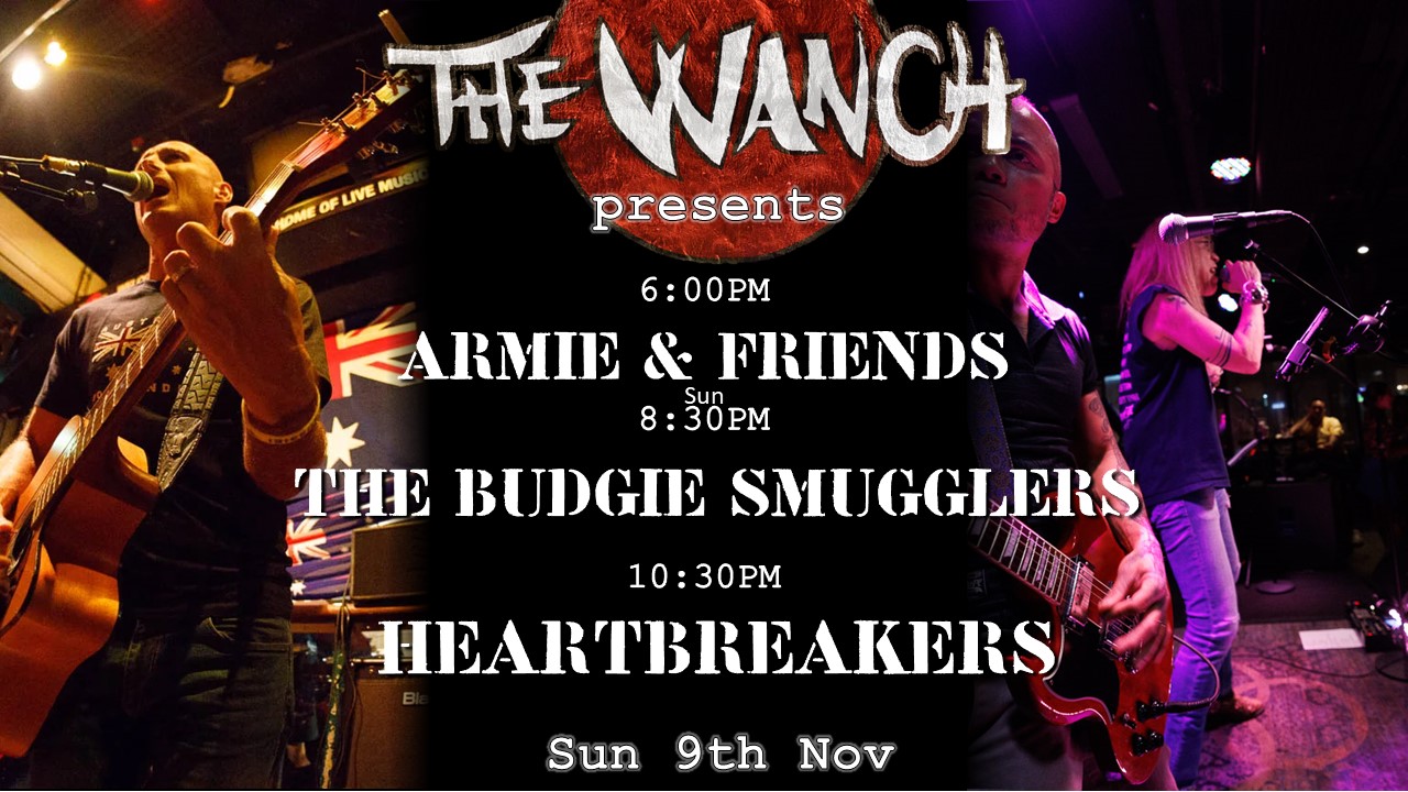6pm Armie & Friends 8:30pm The Budgie Smugglers Reunion 10:30pm Heartbreakers