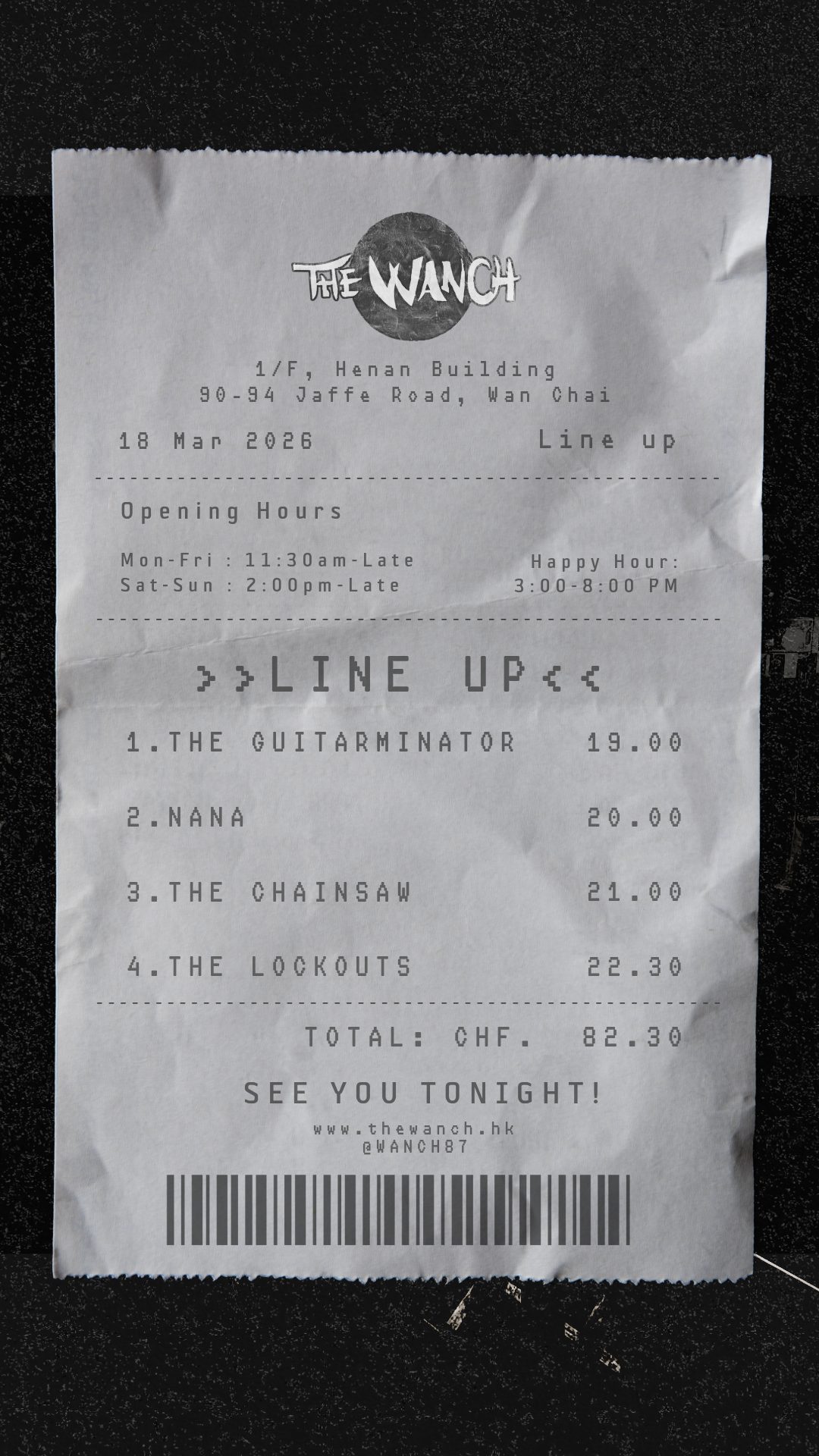 Mar 18th Line up