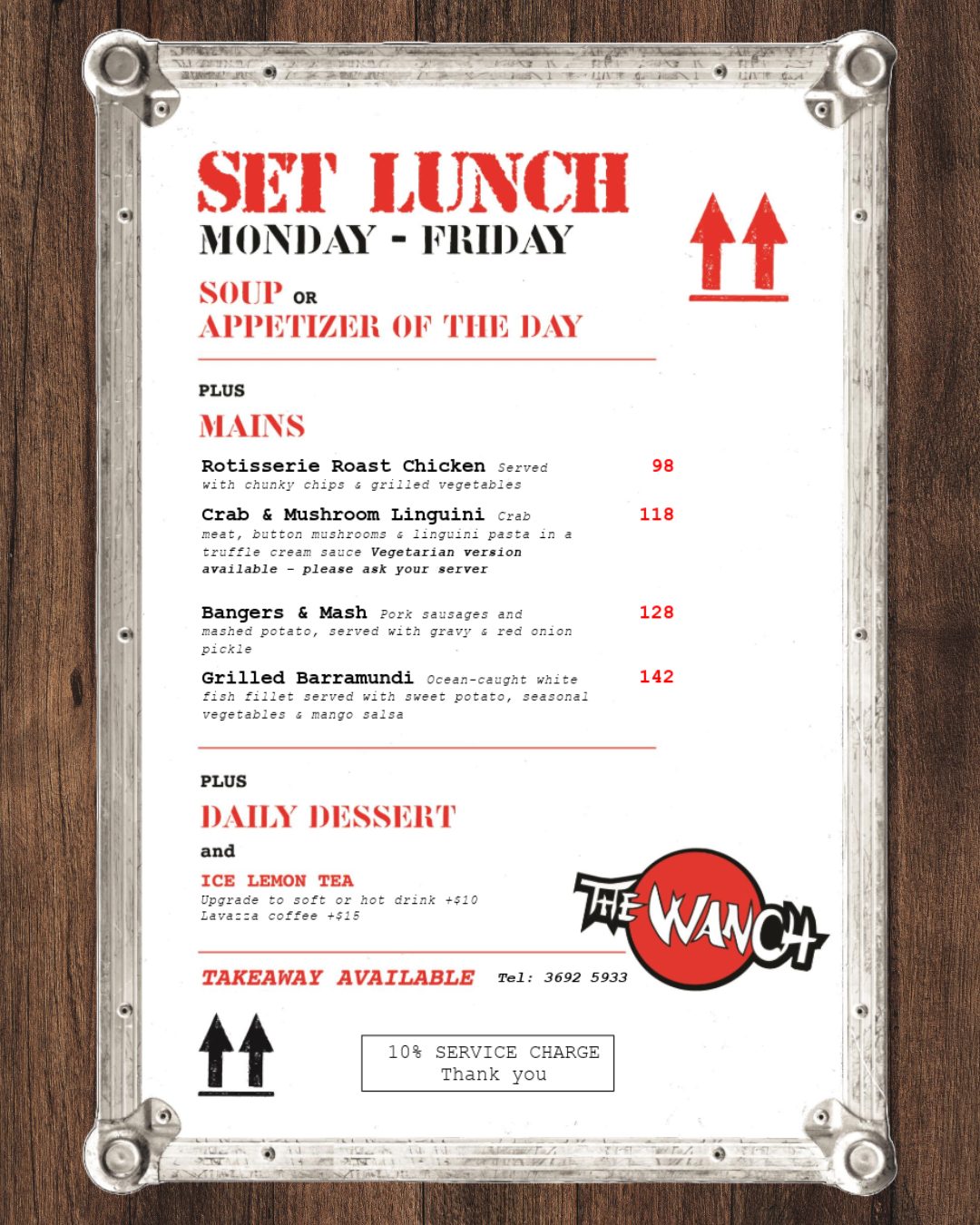 This week’s lunch Menu