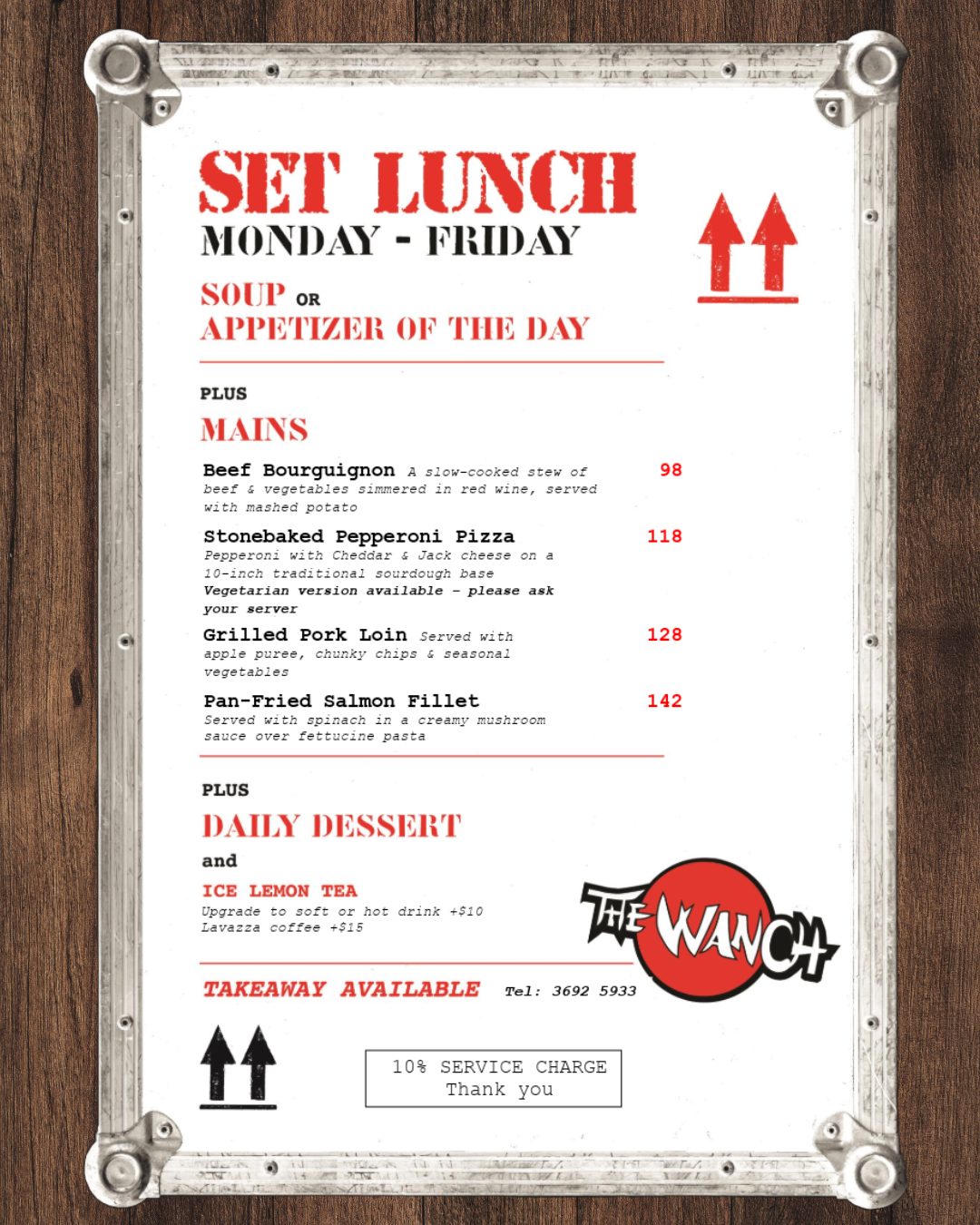 The Week’s lunch menu